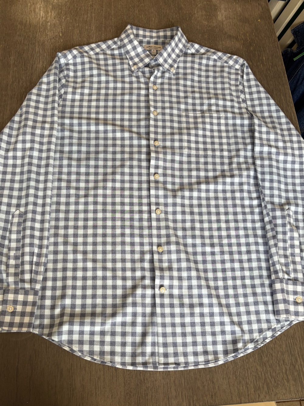 Peter Millar Blue and light blue Gingham Shirt